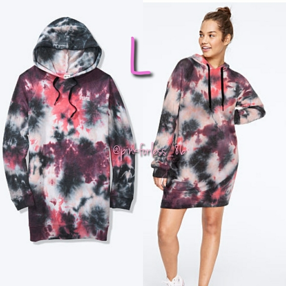 PINK Victoria's Secret Dresses & Skirts - VS PINK TIE DYE HOODED SWEATSHIRT DRESS
